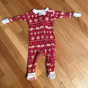 Burts bees fair isle festive Red and White Kids One Piece